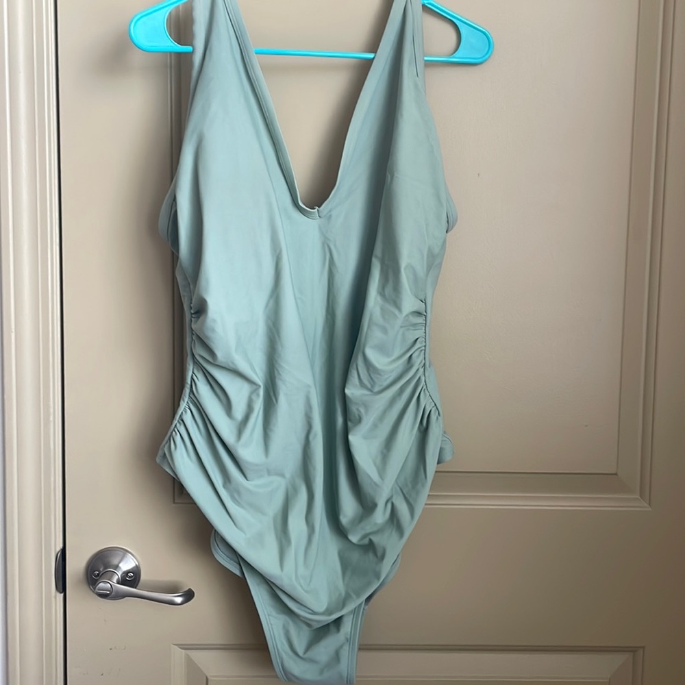 Old Navy Sage Green One Piece Swimsuit